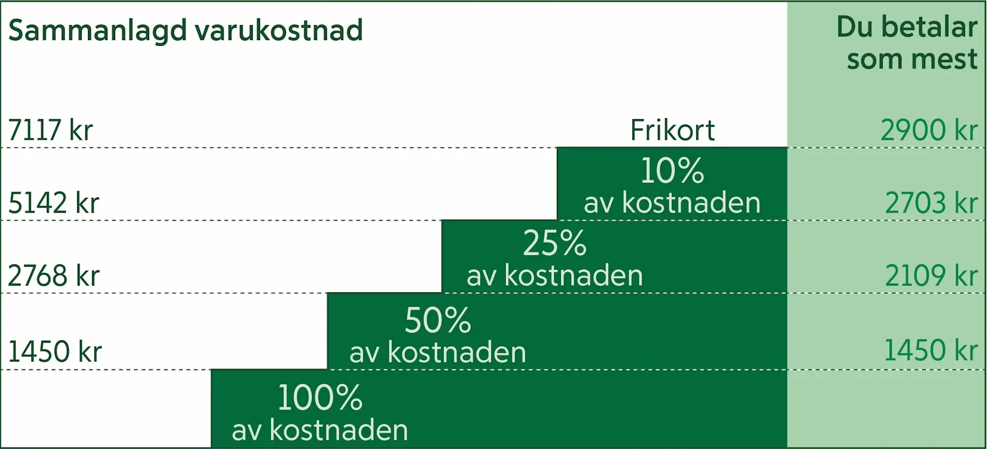Högkostnadstrappa från och med 1 januari 2025